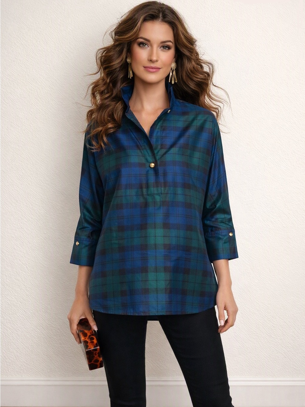 Blackwatch French Cuff Celine Top TUCKERNUCK Size XXS New